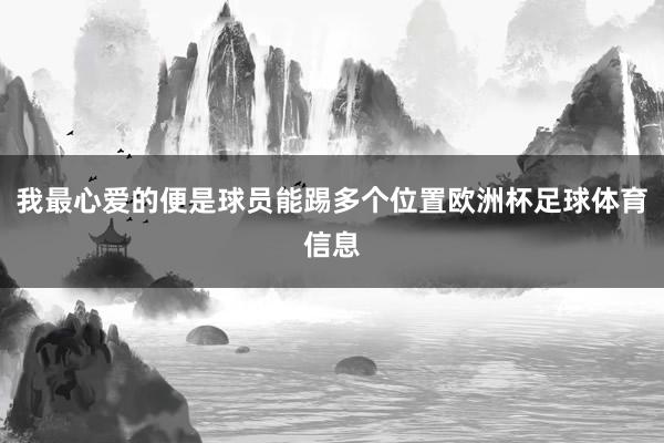 我最心爱的便是球员能踢多个位置欧洲杯足球体育信息