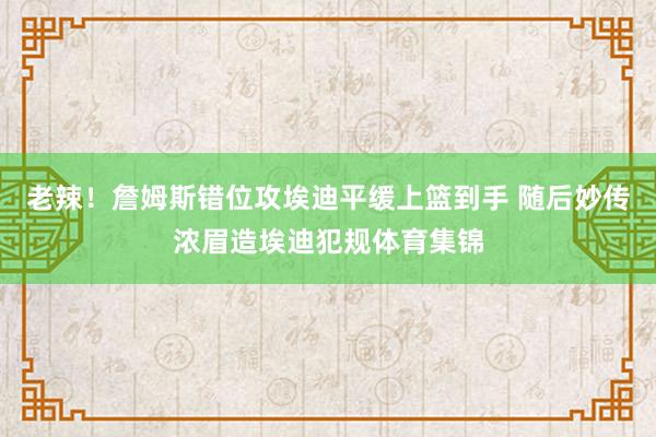 老辣！詹姆斯错位攻埃迪平缓上篮到手 随后妙传浓眉造埃迪犯规体育集锦