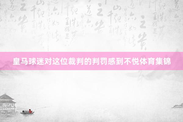 皇马球迷对这位裁判的判罚感到不悦体育集锦
