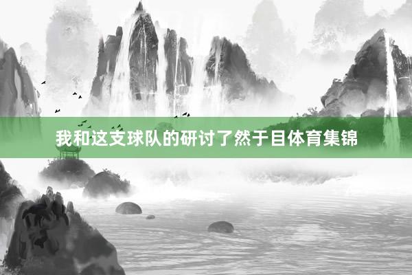 我和这支球队的研讨了然于目体育集锦