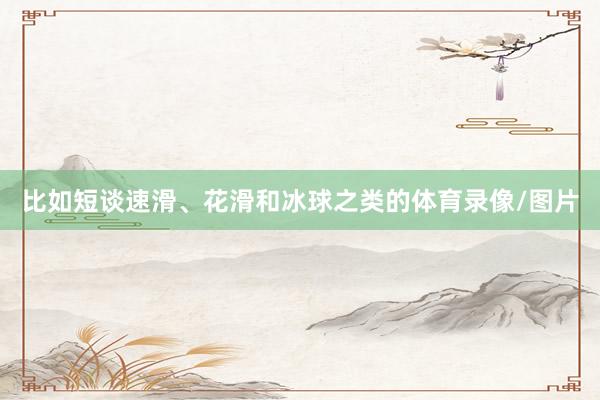 比如短谈速滑、花滑和冰球之类的体育录像/图片