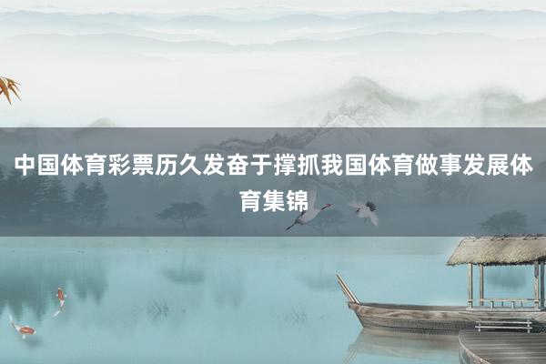 中国体育彩票历久发奋于撑抓我国体育做事发展体育集锦