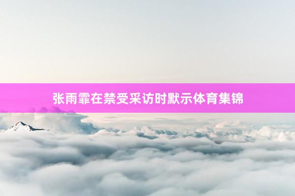张雨霏在禁受采访时默示体育集锦