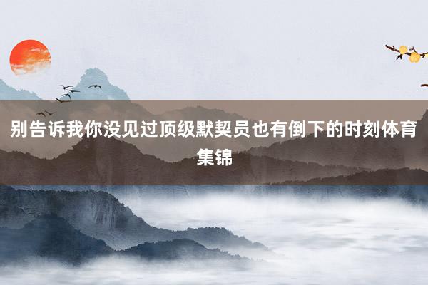 别告诉我你没见过顶级默契员也有倒下的时刻体育集锦