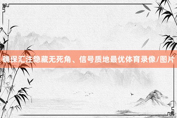 确保汇注隐藏无死角、信号质地最优体育录像/图片