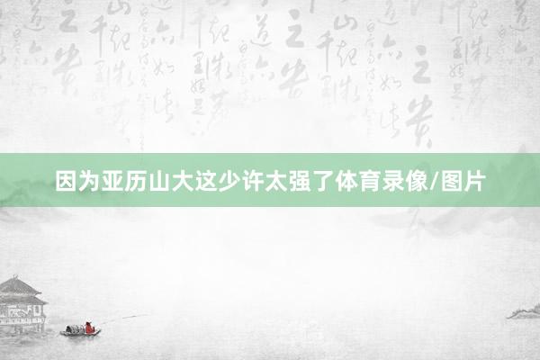 因为亚历山大这少许太强了体育录像/图片