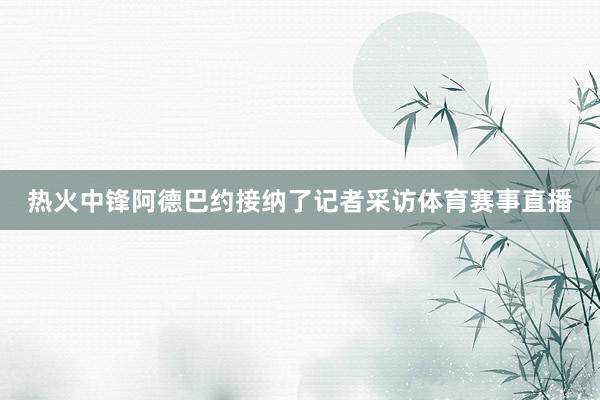 热火中锋阿德巴约接纳了记者采访体育赛事直播