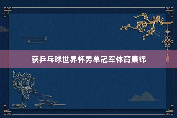 获乒乓球世界杯男单冠军体育集锦