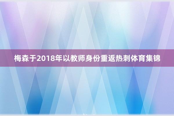 梅森于2018年以教师身份重返热刺体育集锦