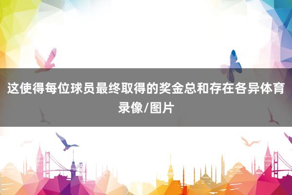 这使得每位球员最终取得的奖金总和存在各异体育录像/图片