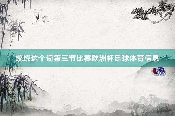 统统这个词第三节比赛欧洲杯足球体育信息
