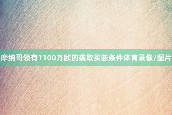 摩纳哥领有1100万欧的袭取买断条件体育录像/图片
