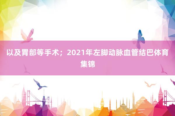 以及胃部等手术；2021年左脚动脉血管结巴体育集锦
