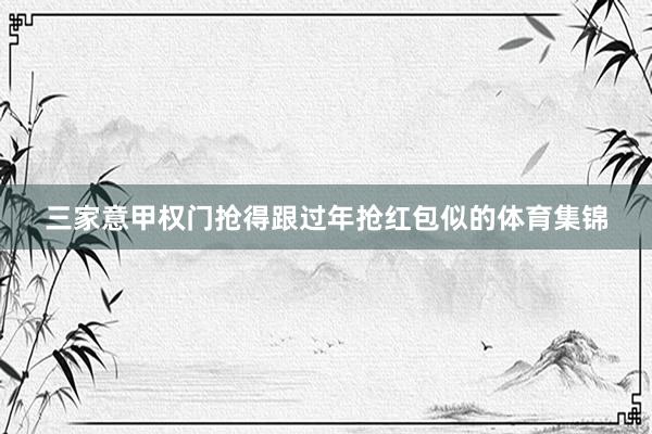 三家意甲权门抢得跟过年抢红包似的体育集锦