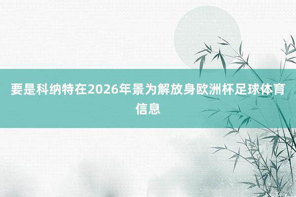 要是科纳特在2026年景为解放身欧洲杯足球体育信息