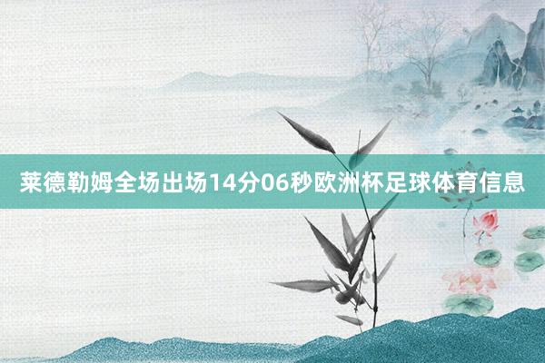莱德勒姆全场出场14分06秒欧洲杯足球体育信息